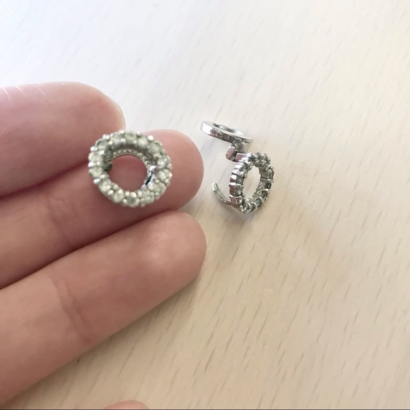 Gorgeous Dainty CZ Circle Earrings - Picture 2 of 2